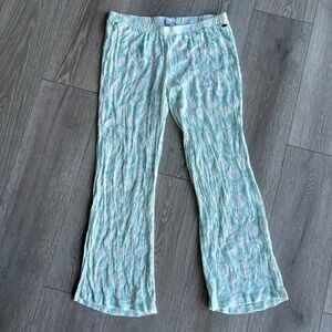 O'Neill Womens Light Blue Low Rise Abstract Print Loose Fit Beach Pants Size S